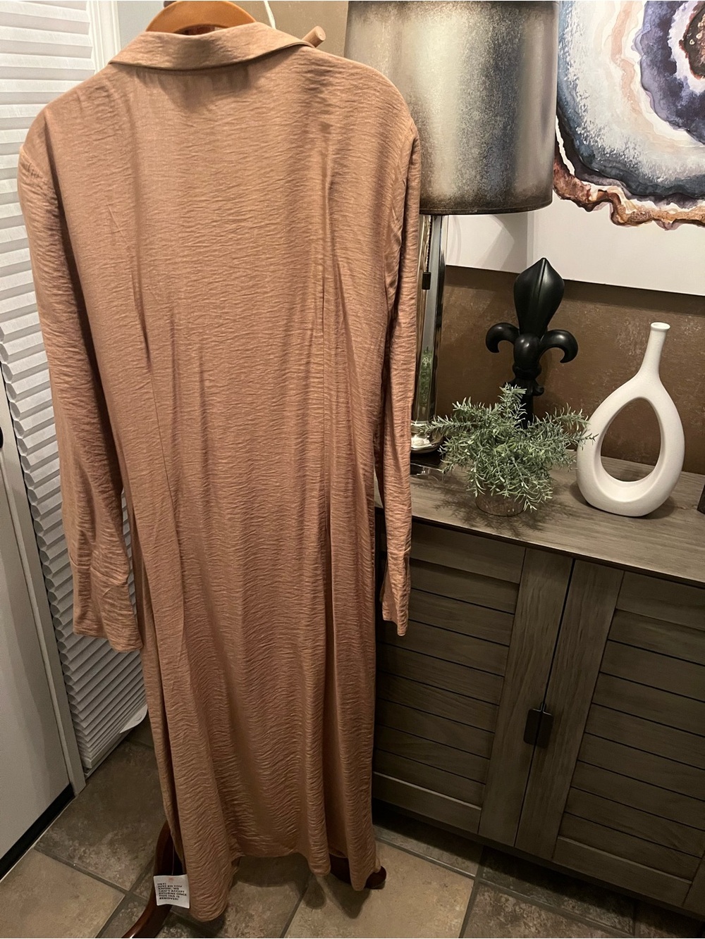 ASOS Tan Draped Faux Wrap Midi Dress Size:14 NWT - Picture 5 of 7